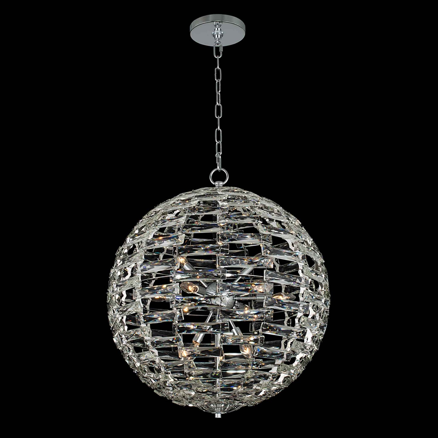 16 light 36 inch chrome orb chandelier