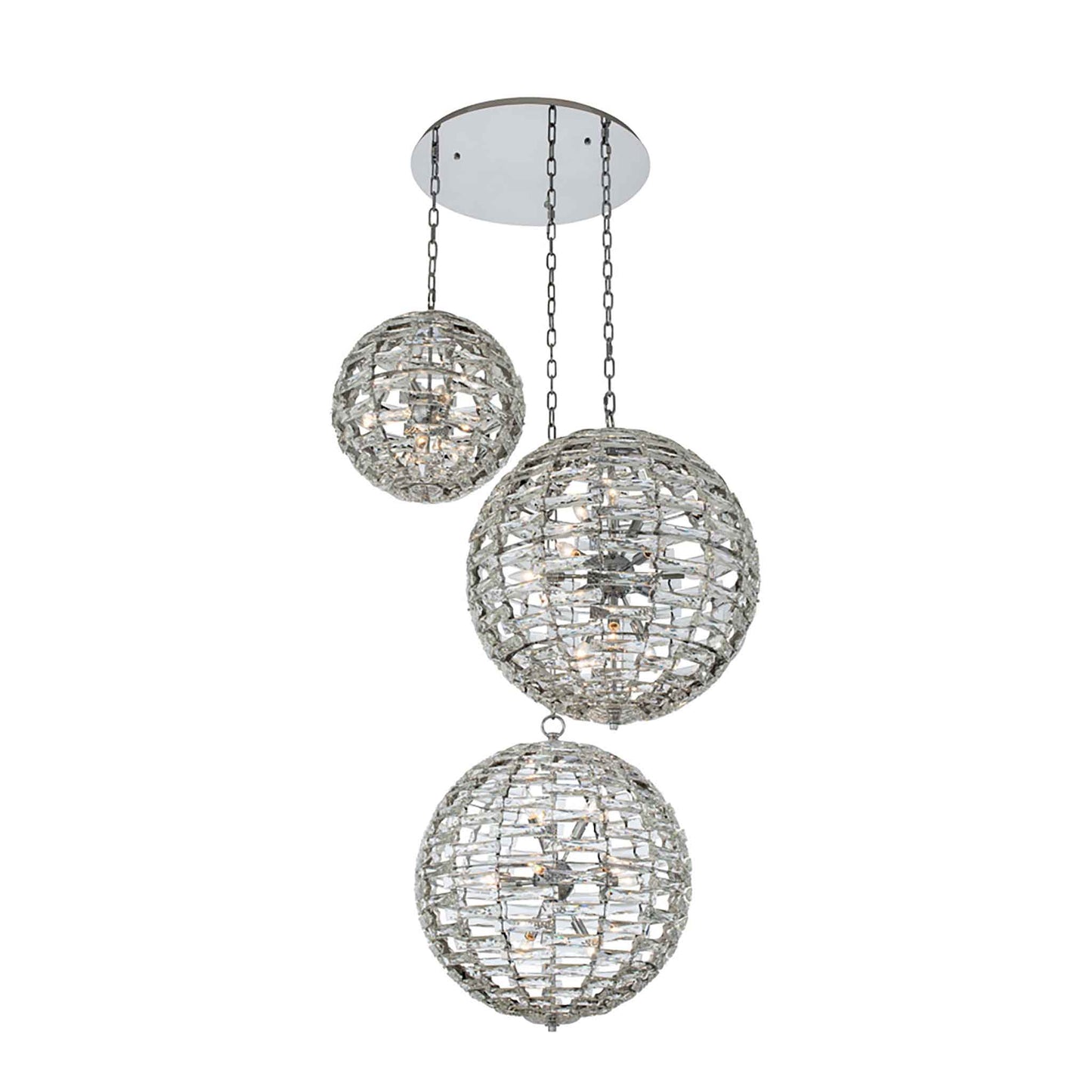 33 light 46 inch chrome multi drop foyer