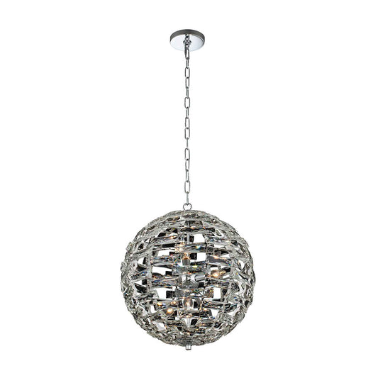 9 light 18 inch chrome orb chandelier