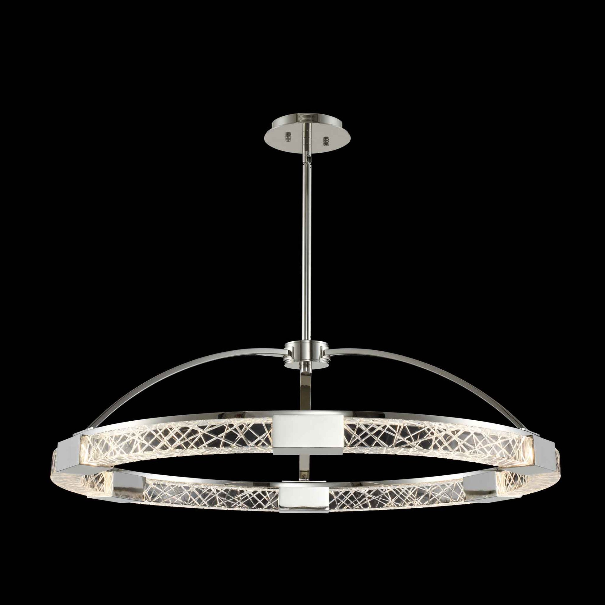 32 inch polished nickel led pendant