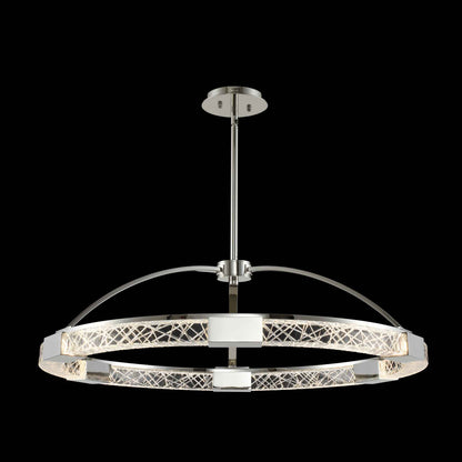 32 inch polished nickel led pendant