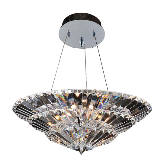 10 light 24 inch chrome convertible pendant - semi flush mount