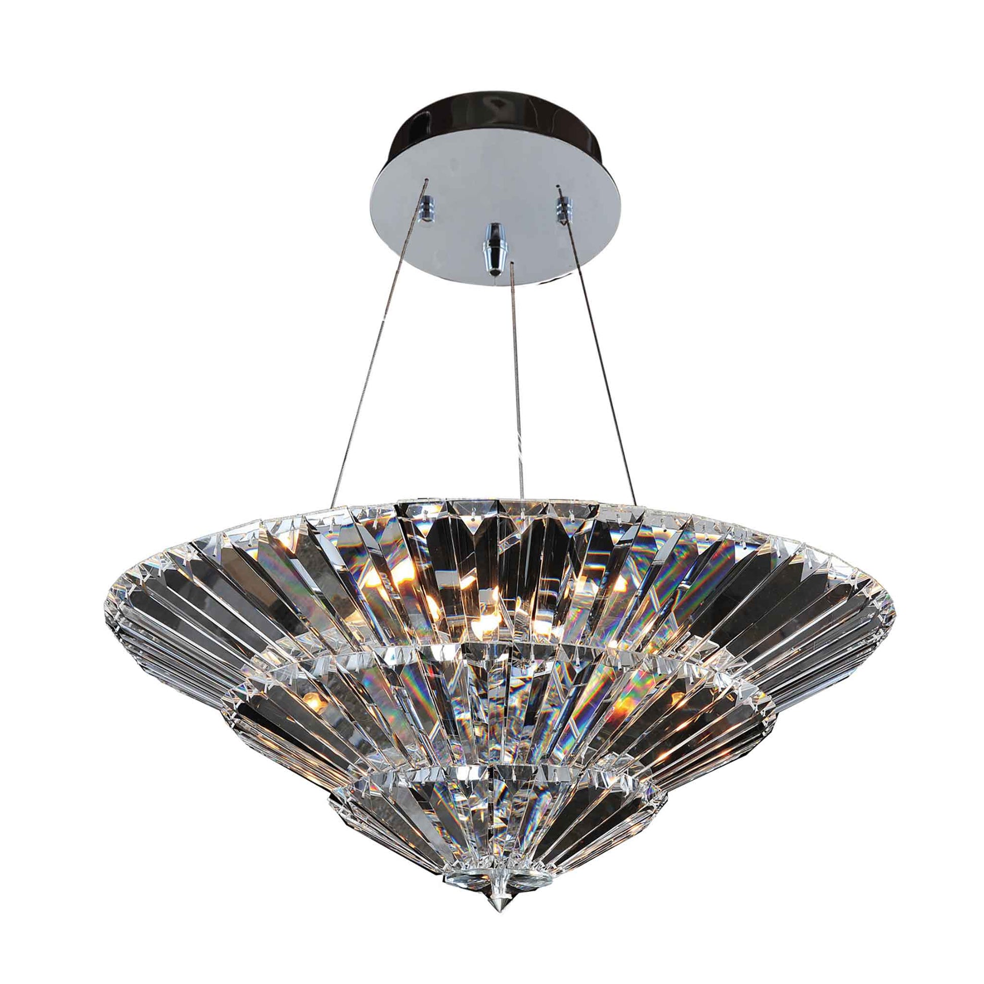 15 light 30 inch chrome convertible pendant - semi flush mount