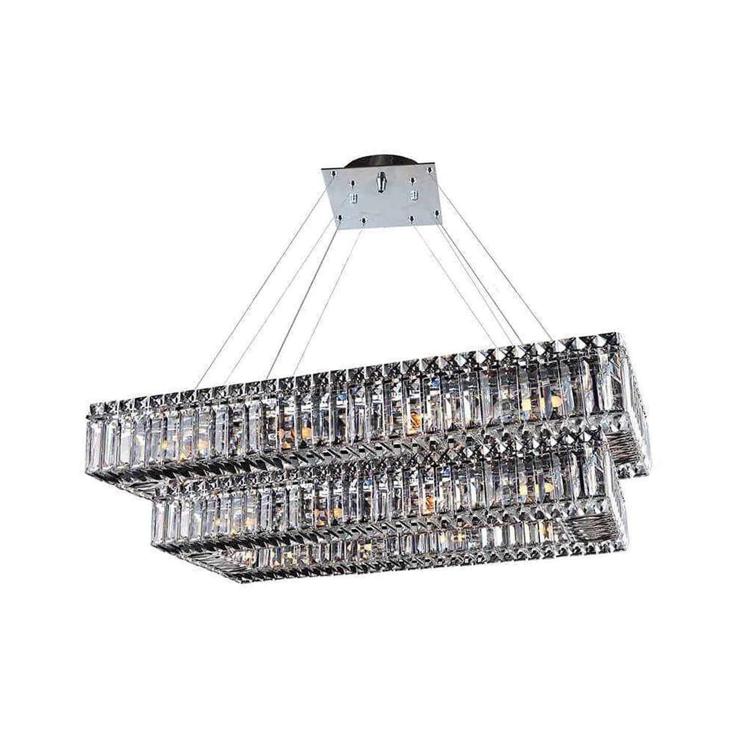 20 light 20 inch 2 tier chrome chandelier