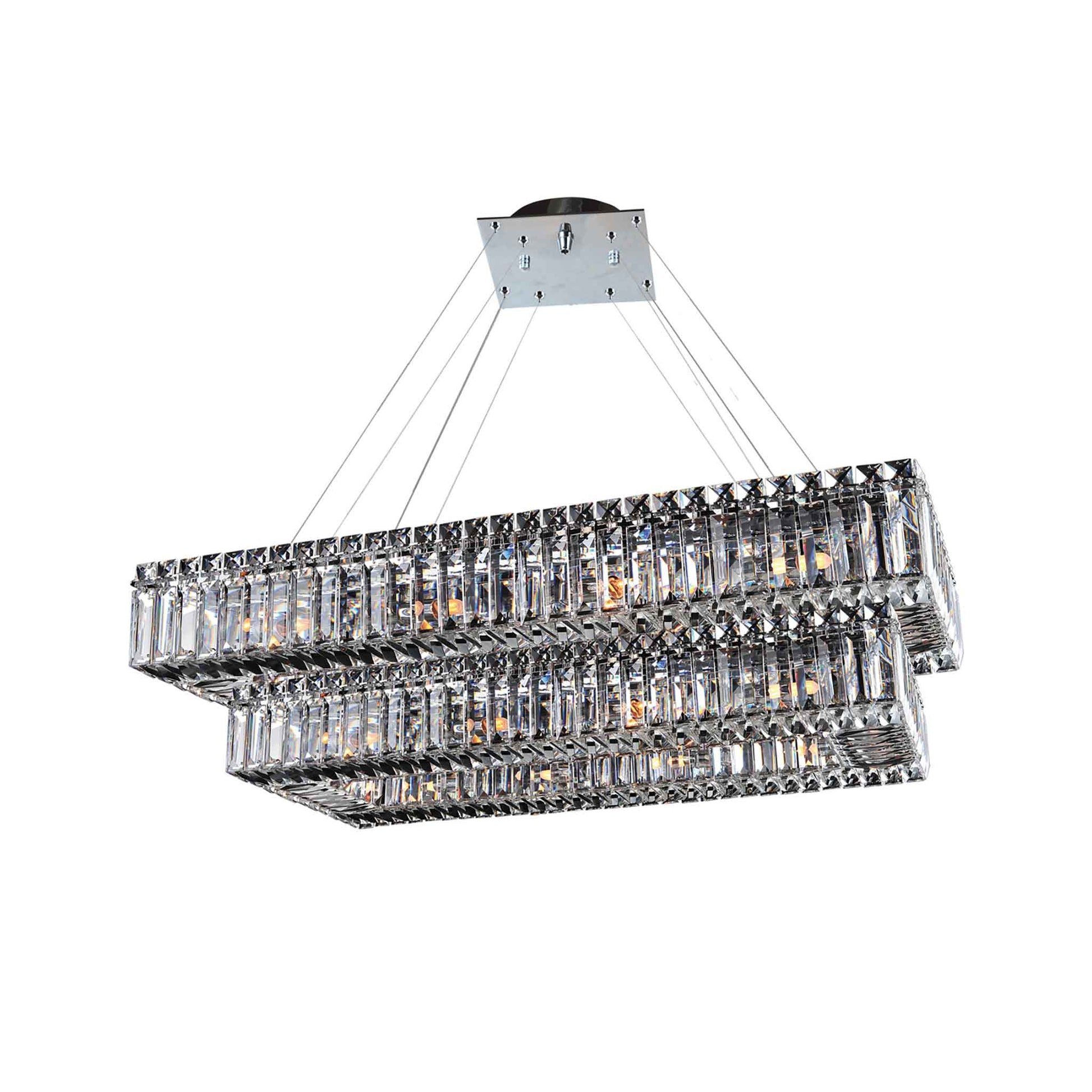 26 light 43 inch 2 tier chrome chandelier