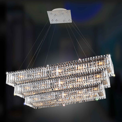 34 light 27 inch 3 tier chrome chandelier