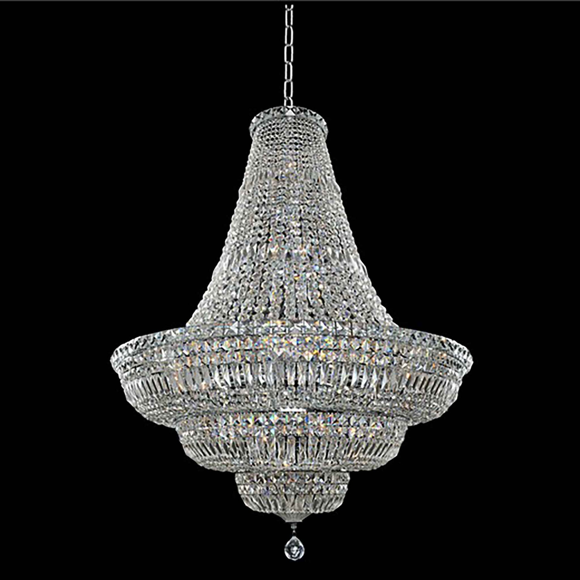 33 light 36 inch chrome chandelier