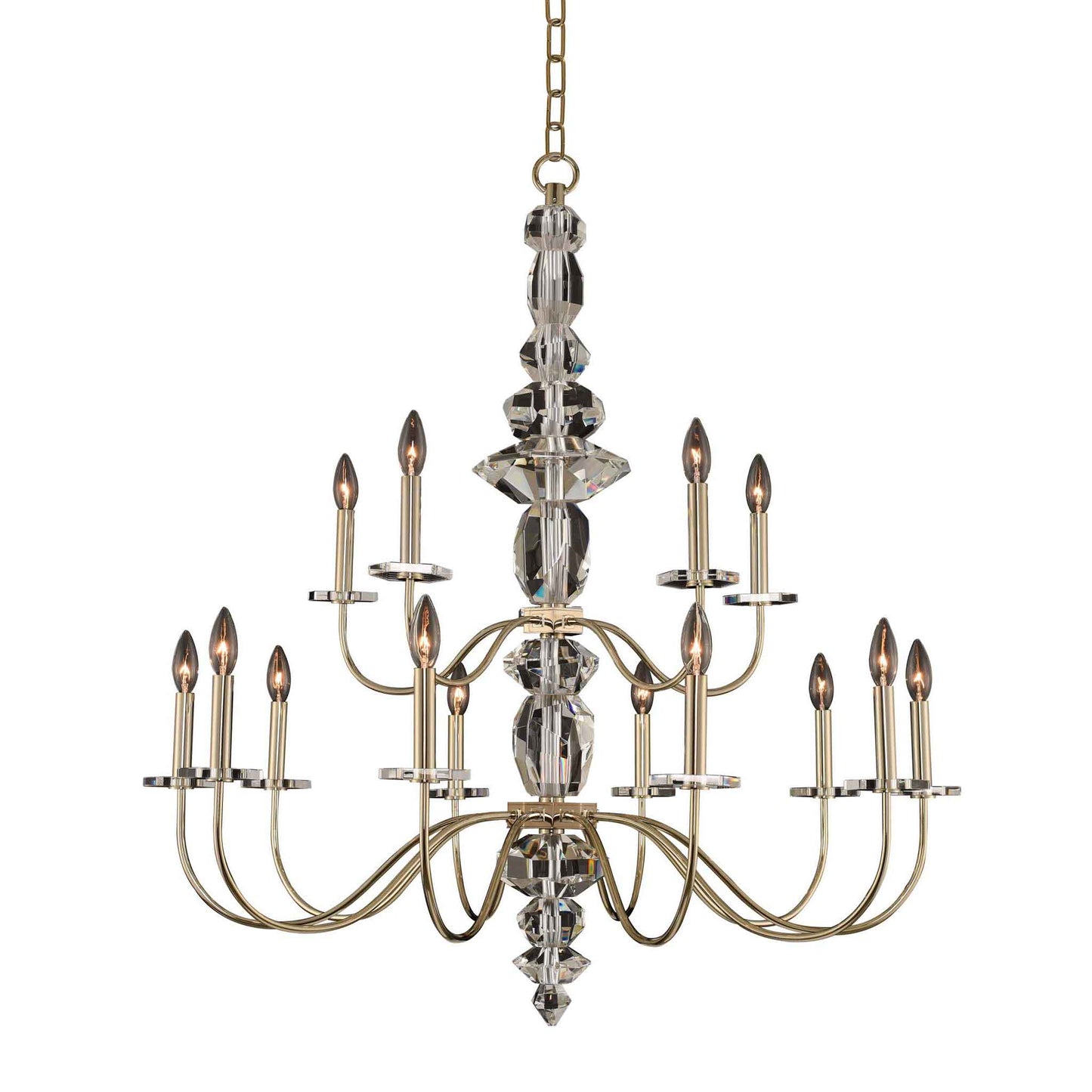 15 light 38 inch 2 tier gold chandelier