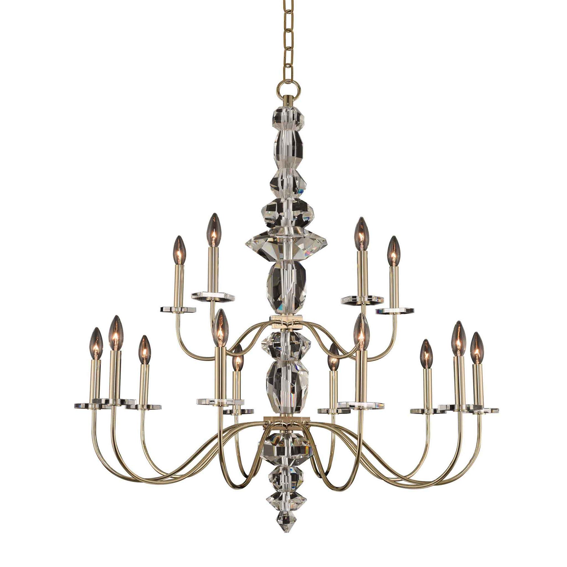 15 light 38 inch 2 tier gold chandelier