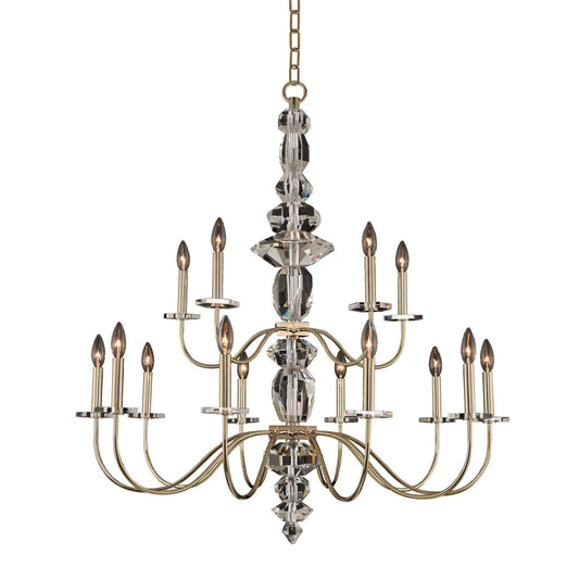 15 light 38 inch 2 tier gold chandelier