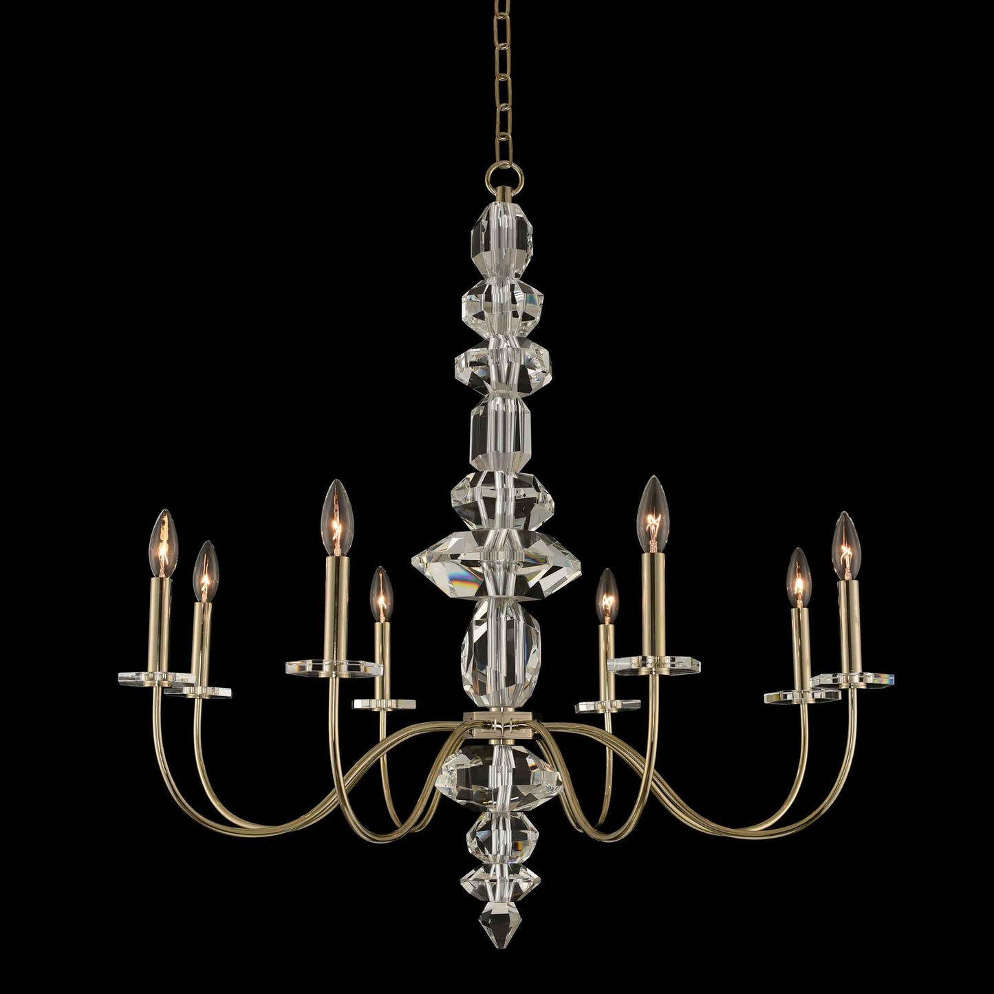 8 light 34 inch gold chandelier