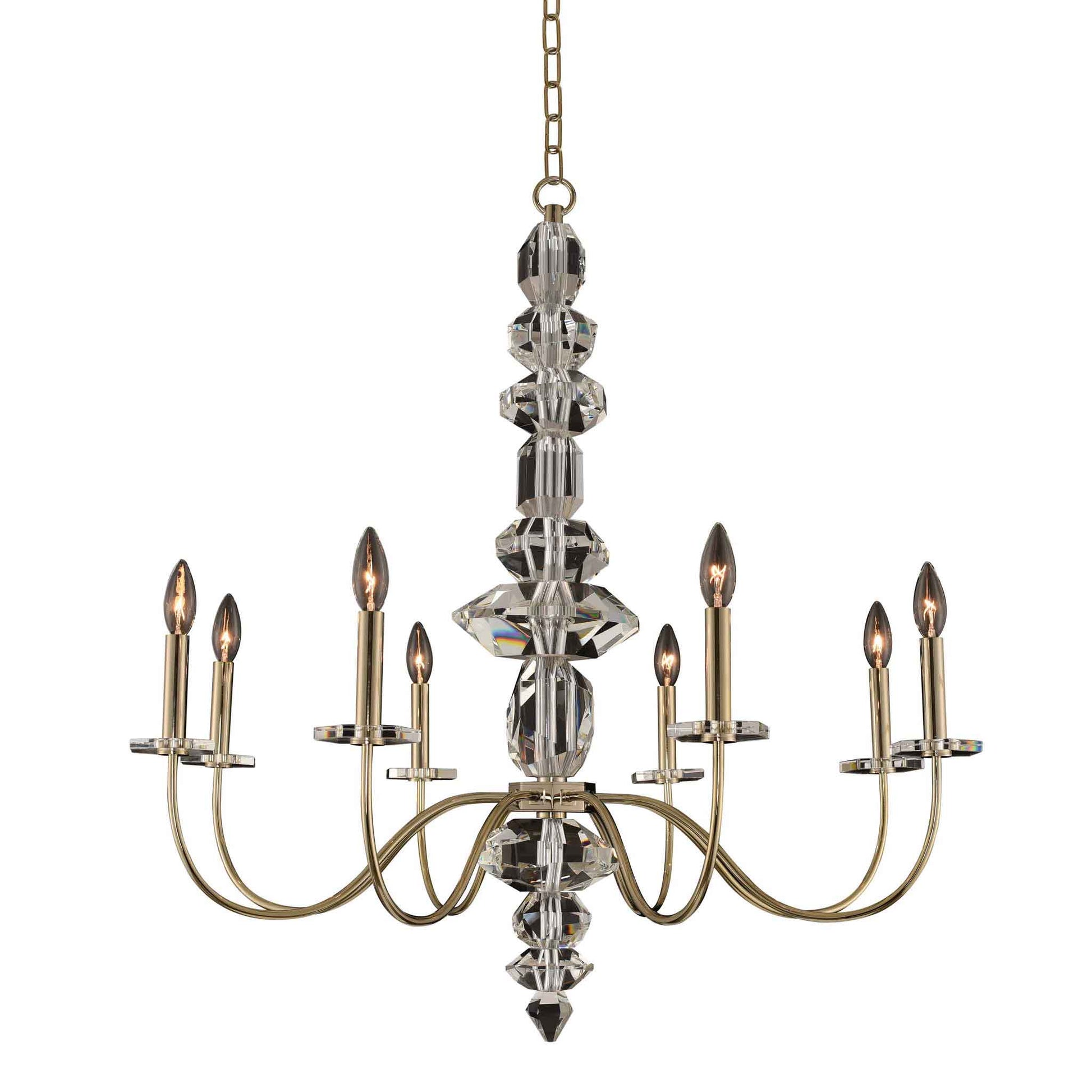 8 light 34 inch gold chandelier