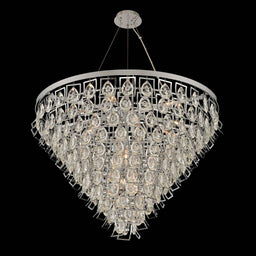 18 light 36 inch chrome adjustable chandelier