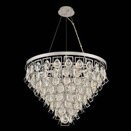 9 light 27 inch chrome adjustable chandelier