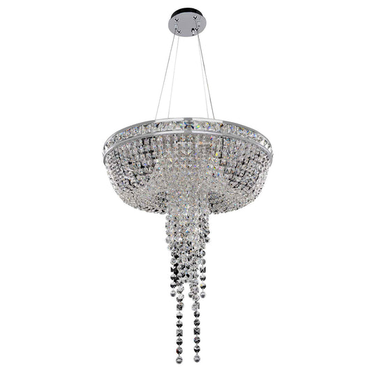 6 light 24 inch chrome convertible pendant - flush mount