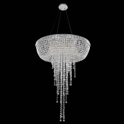 8 light 32 inch chrome convertible pendant - flush mount