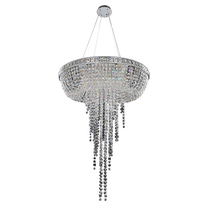 8 light 32 inch chrome convertible pendant - flush mount