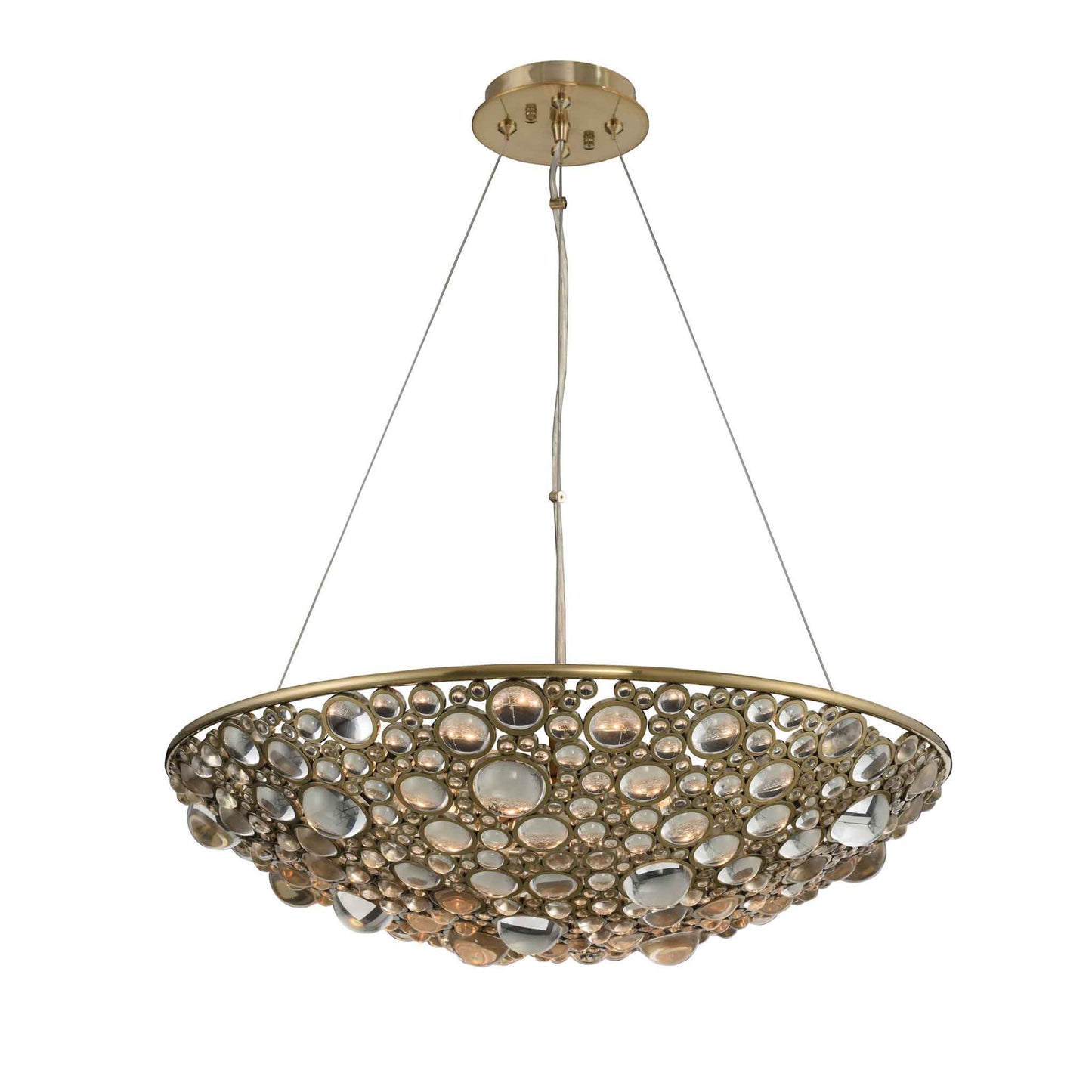 8 light 24 inch gold chandelier