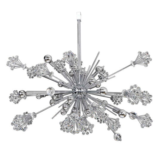 30 light 36 inch chrome chandelier