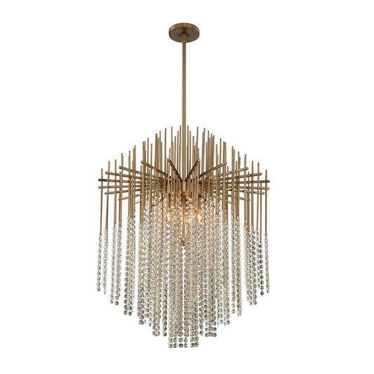 6 light 26 inch gold chandelier