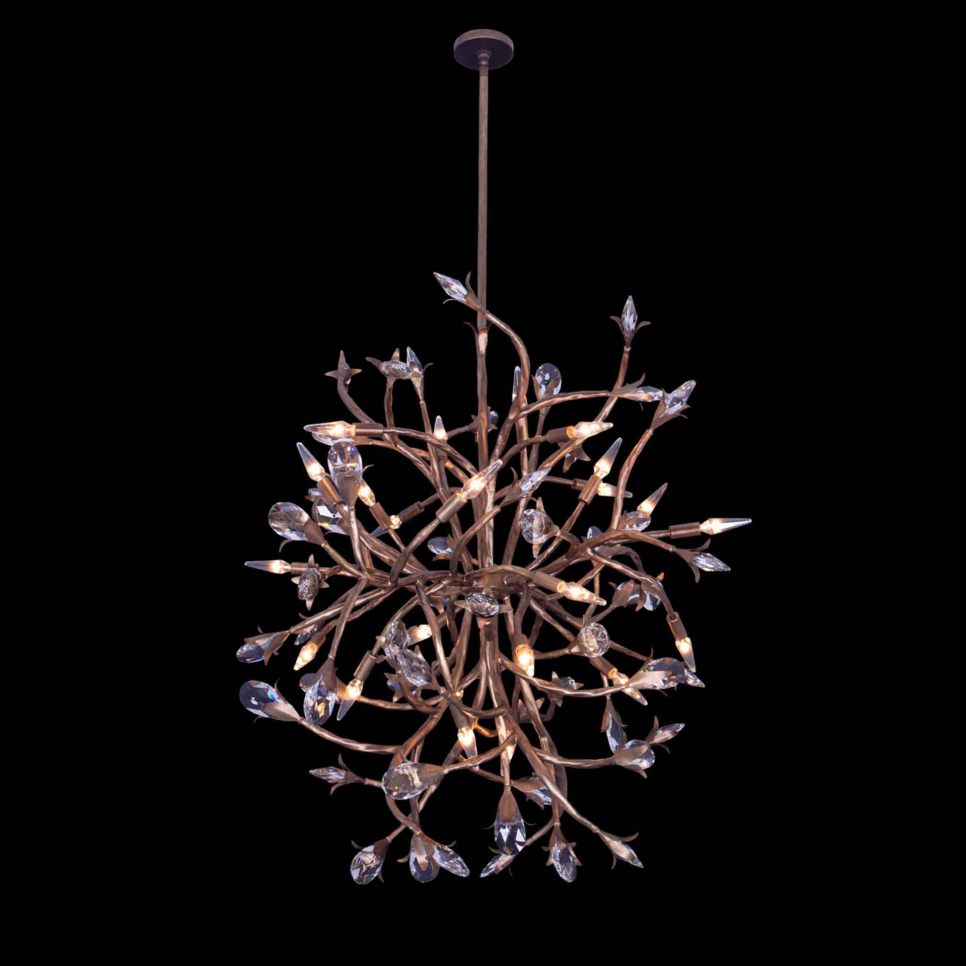 16 light 34 inch pearlized brass chandelier