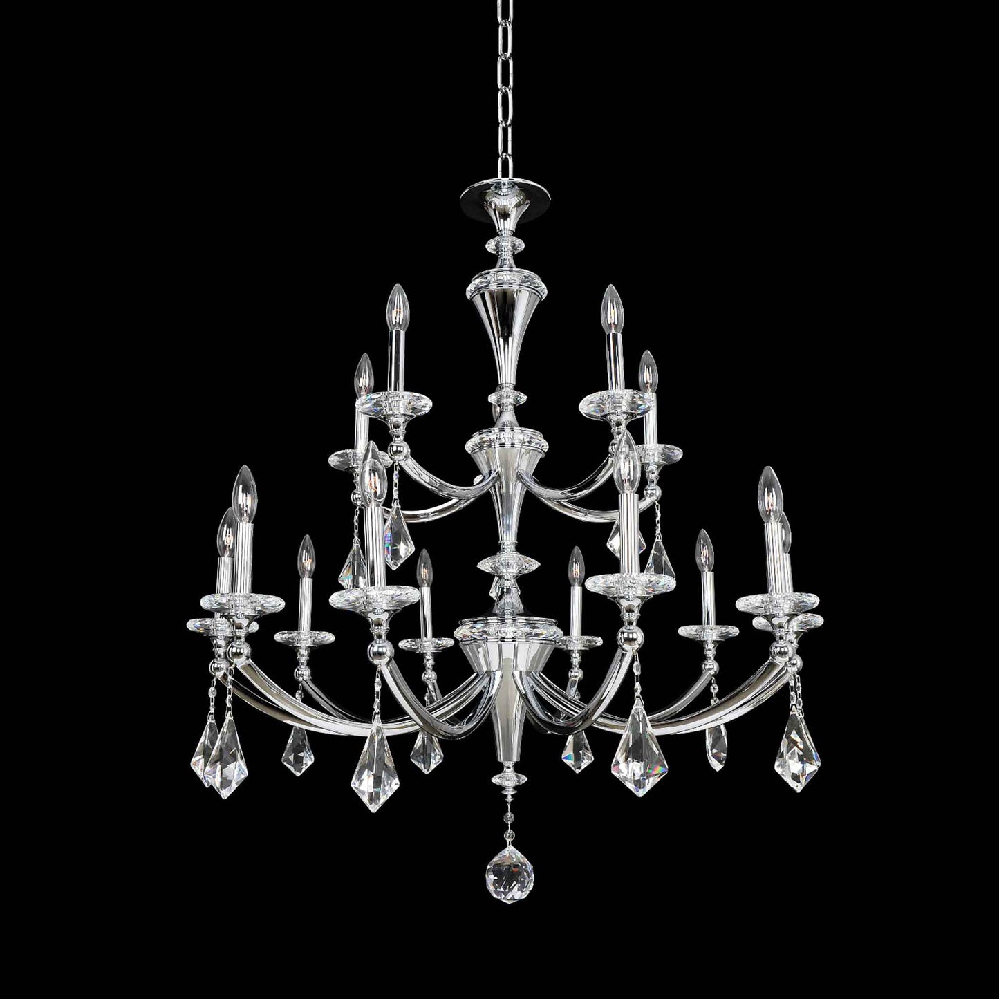 15 light 37 inch chrome chandelier