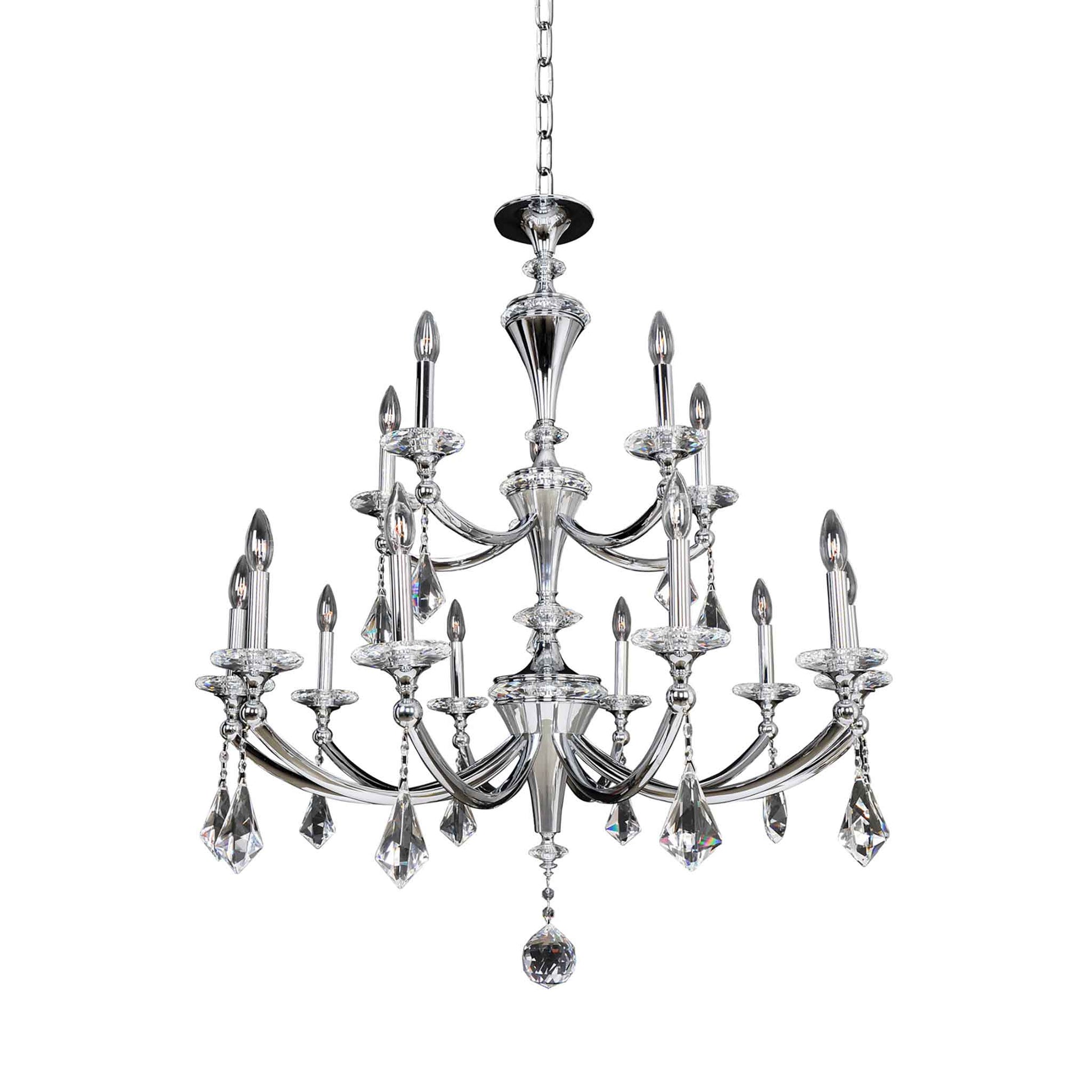 15 light 37 inch chrome chandelier