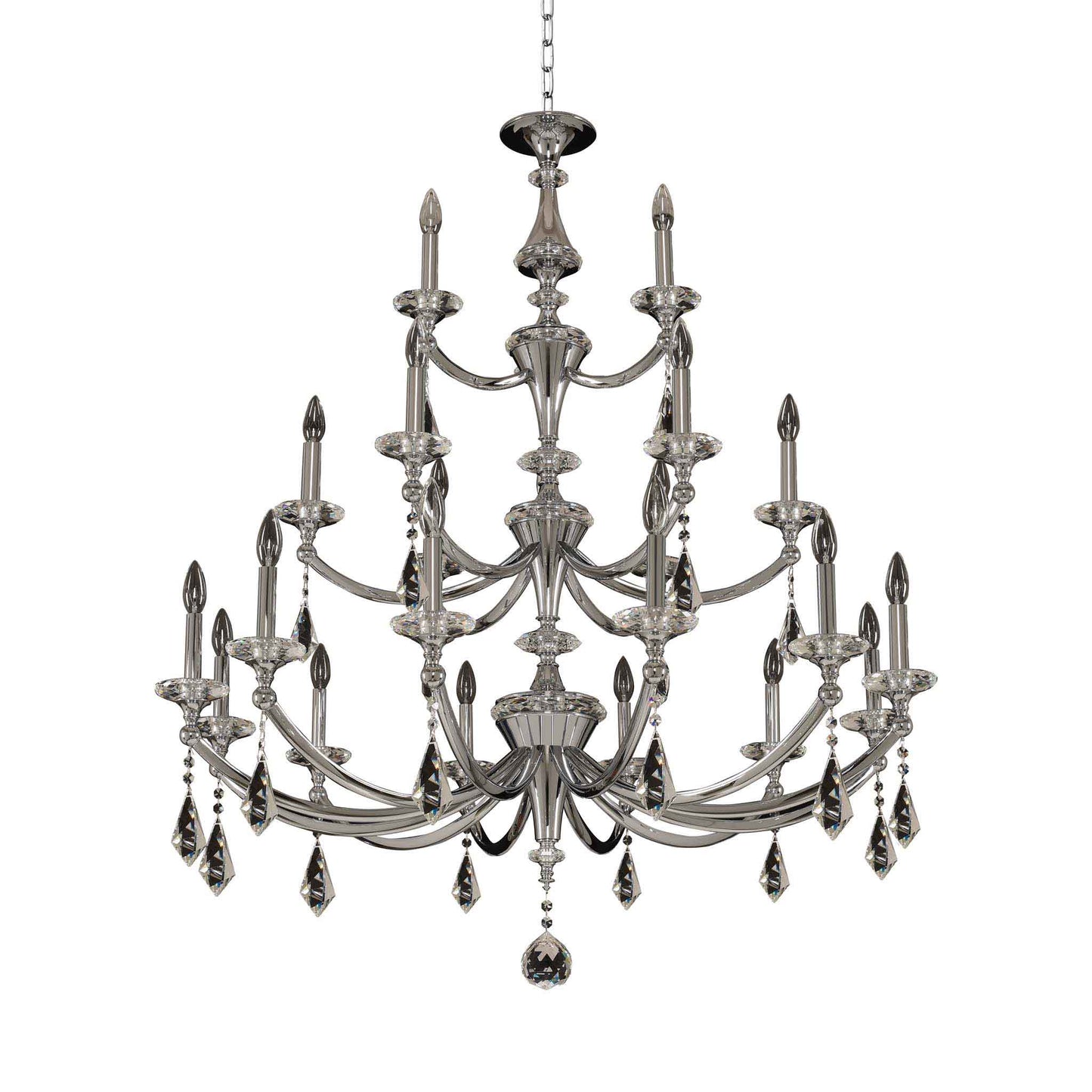 21 light 42 inch chrome chandelier