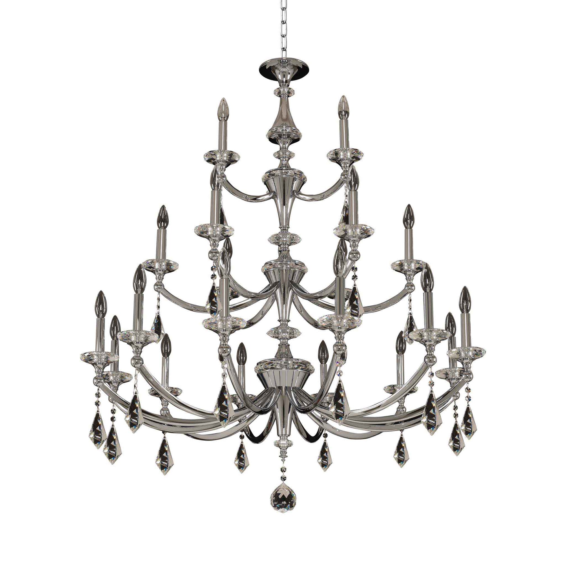 21 light 42 inch chrome chandelier