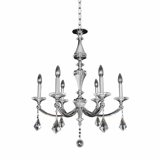 6 light 27 inch chrome chandelier