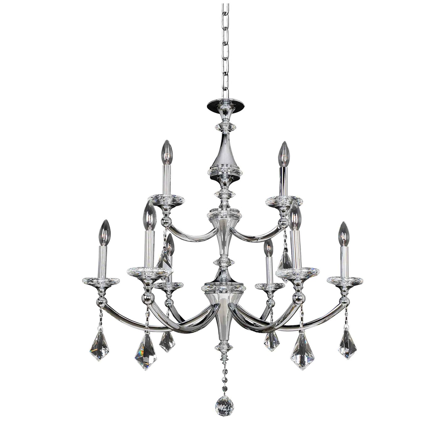 9 light 31 inch chrome chandelier