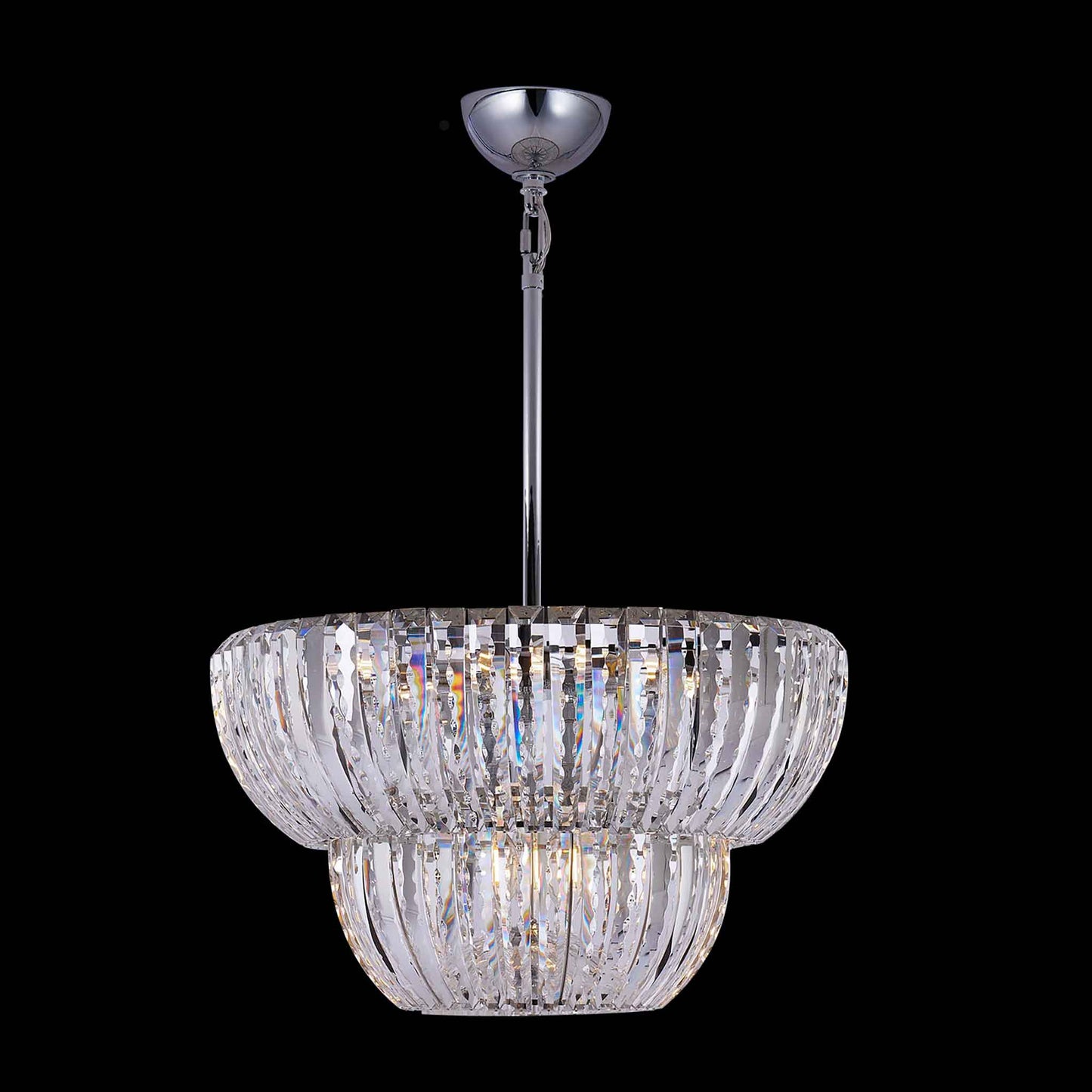 9 light 22 inch chrome chandelier