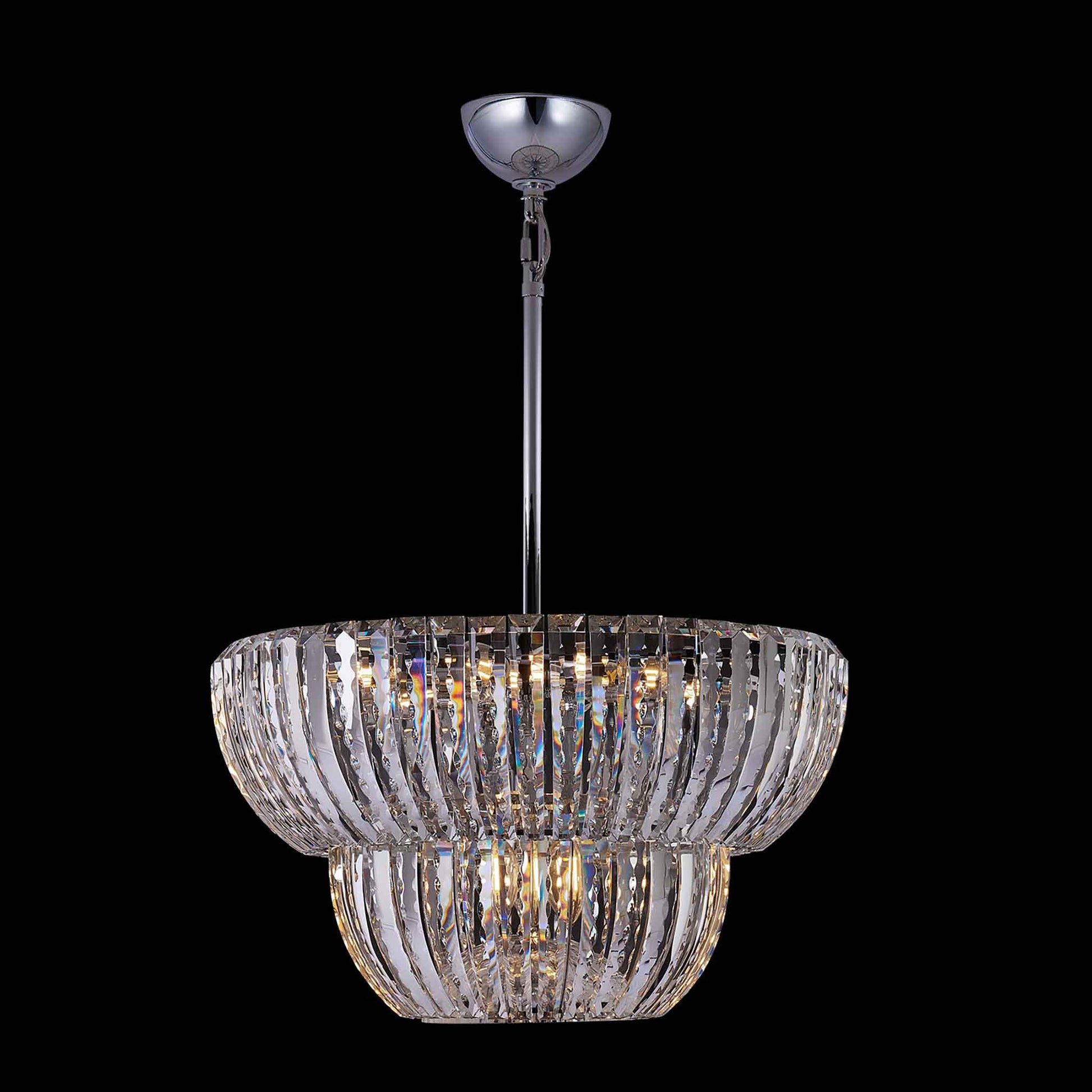 9 light 22 inch chrome chandelier