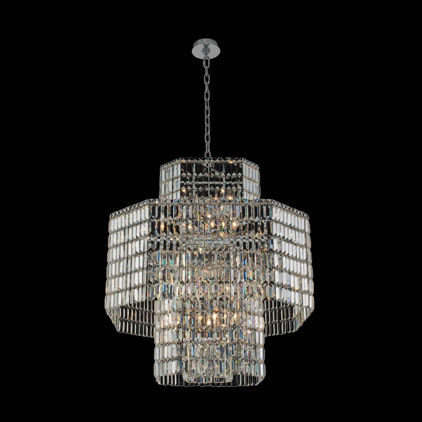 20 light 34 inch chrome chandelier