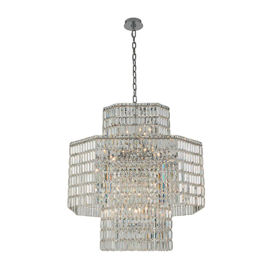 20 light 34 inch chrome chandelier