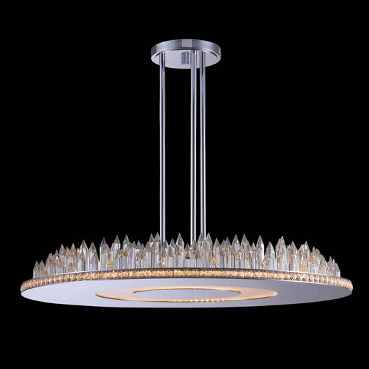 36 inch chrome led round pendant