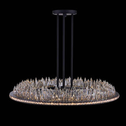 36 inch matte black led round pendant