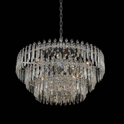 9 light 27 inch chrome chandelier