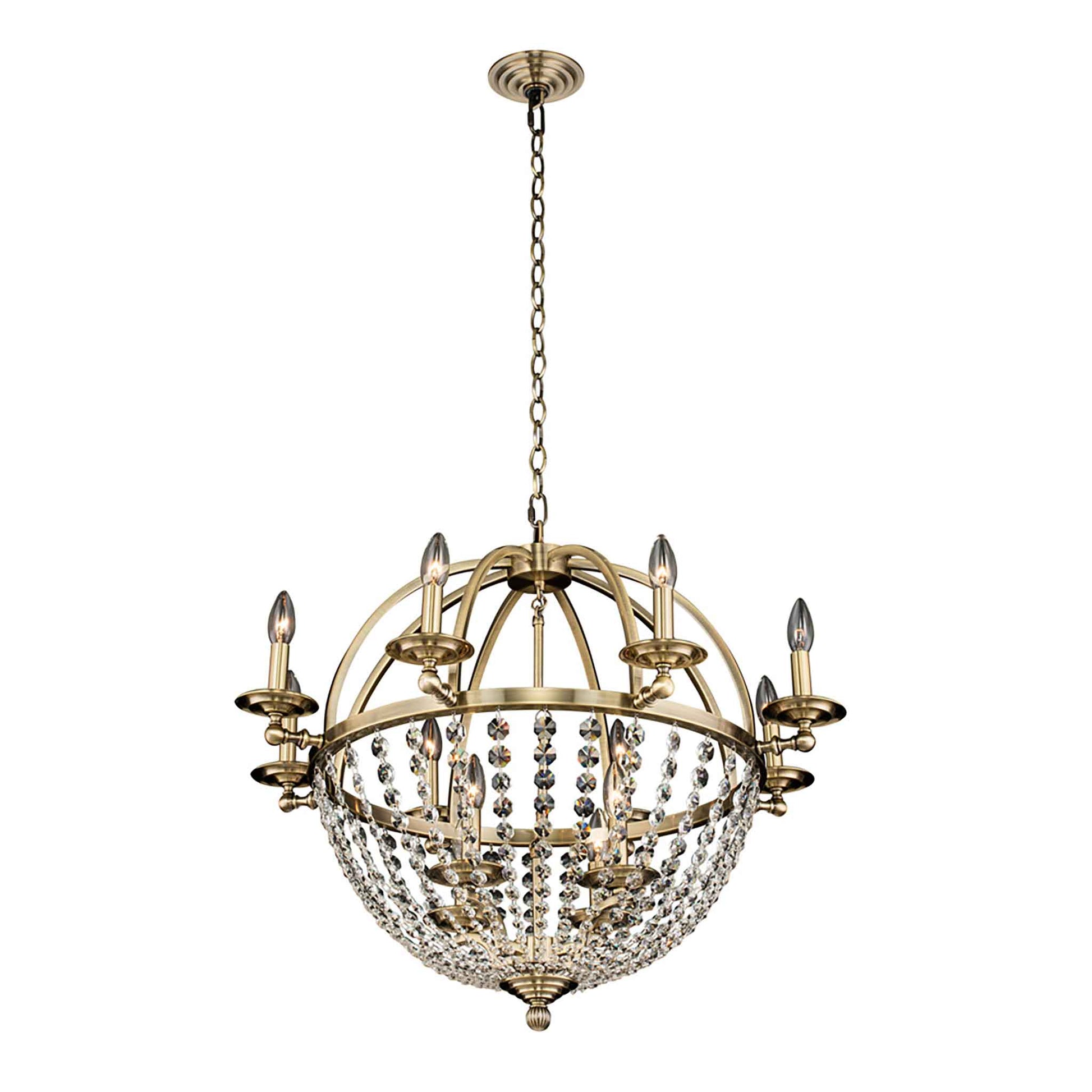 12 light 30 inch gold orb chandelier