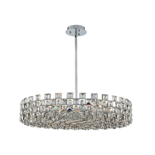 12 light 36 inch chrome chandelier