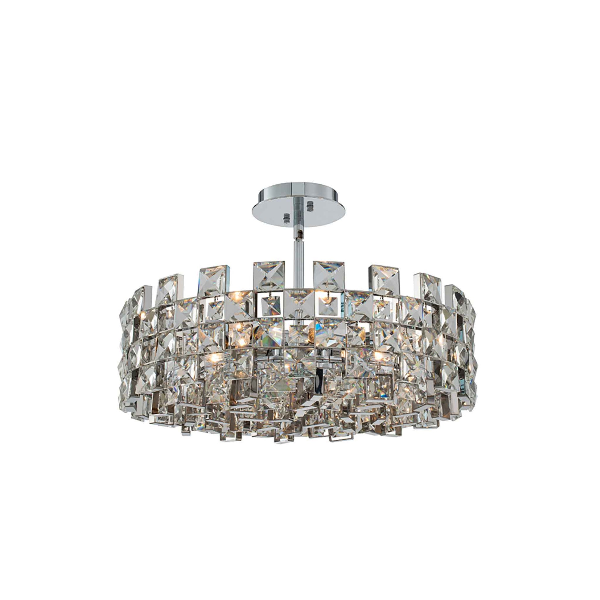 8 light 22 inch chrome chandelier