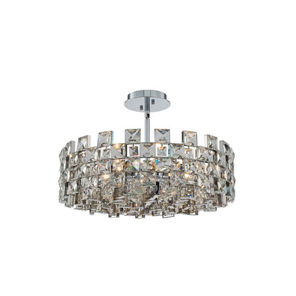 8 light 22 inch chrome chandelier