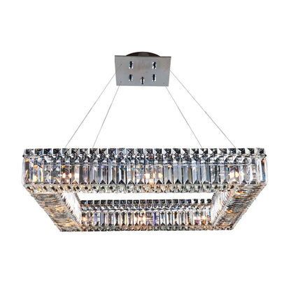 12 light 26 inch chrome square chandelier