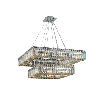 20 light 27 inch 2 tier chrome chandelier