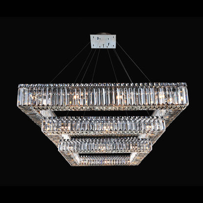 36 light 35 inch 3 tier chrome chandelier