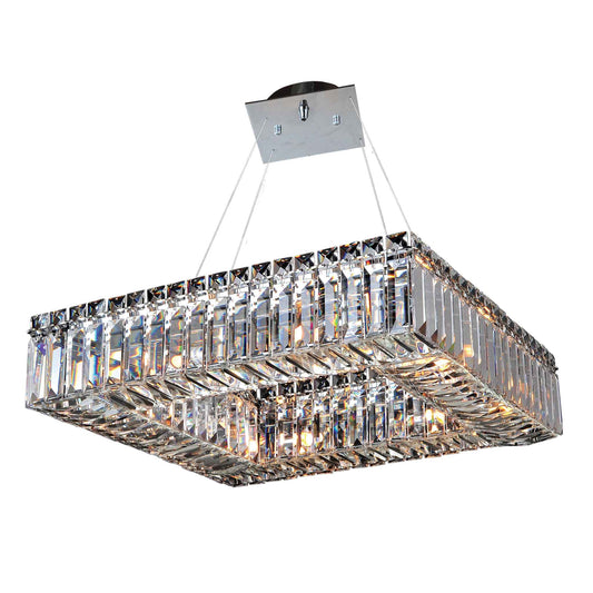 8 light 18 inch chrome square chandelier