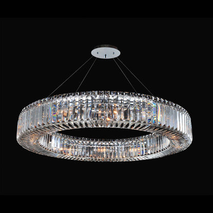 12 light 36 inch chrome chandelier