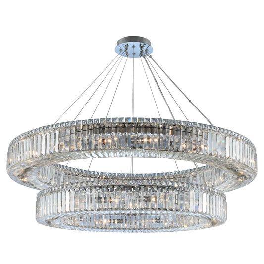 30 light 47 inch 2 tier chrome chandelier