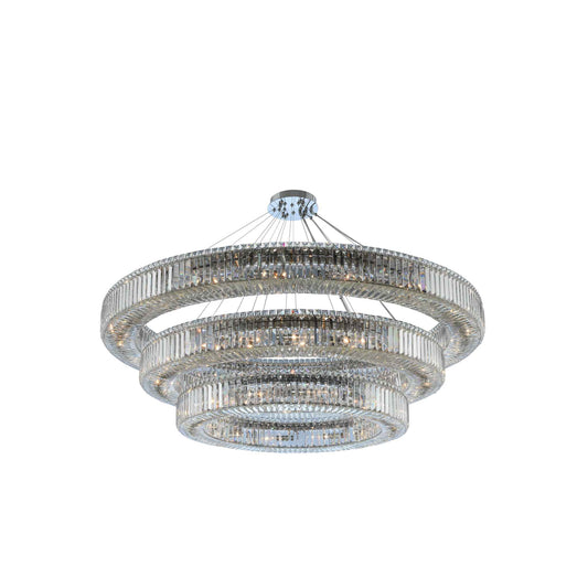 48 light 60 inch 3 tier chrome chandelier