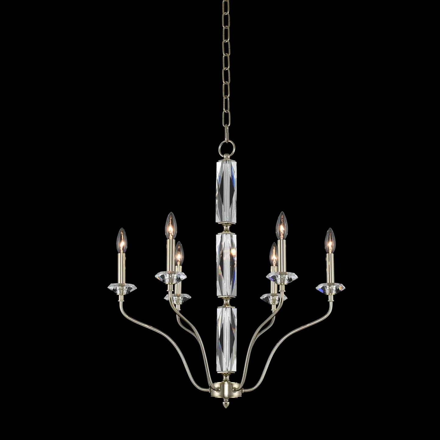 6 light 26 inch gold chandelier